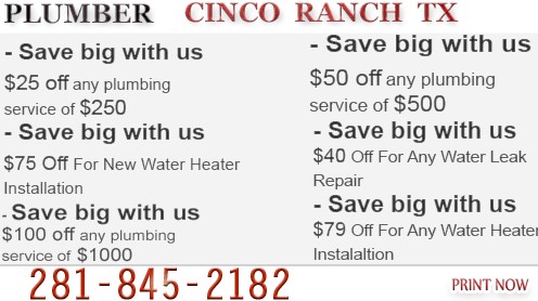 Plumber Cinco Ranch TX