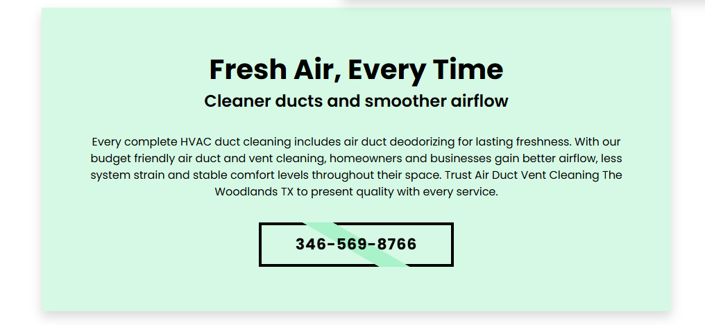 Air Duct Vent Cleaning The Woodlands TX