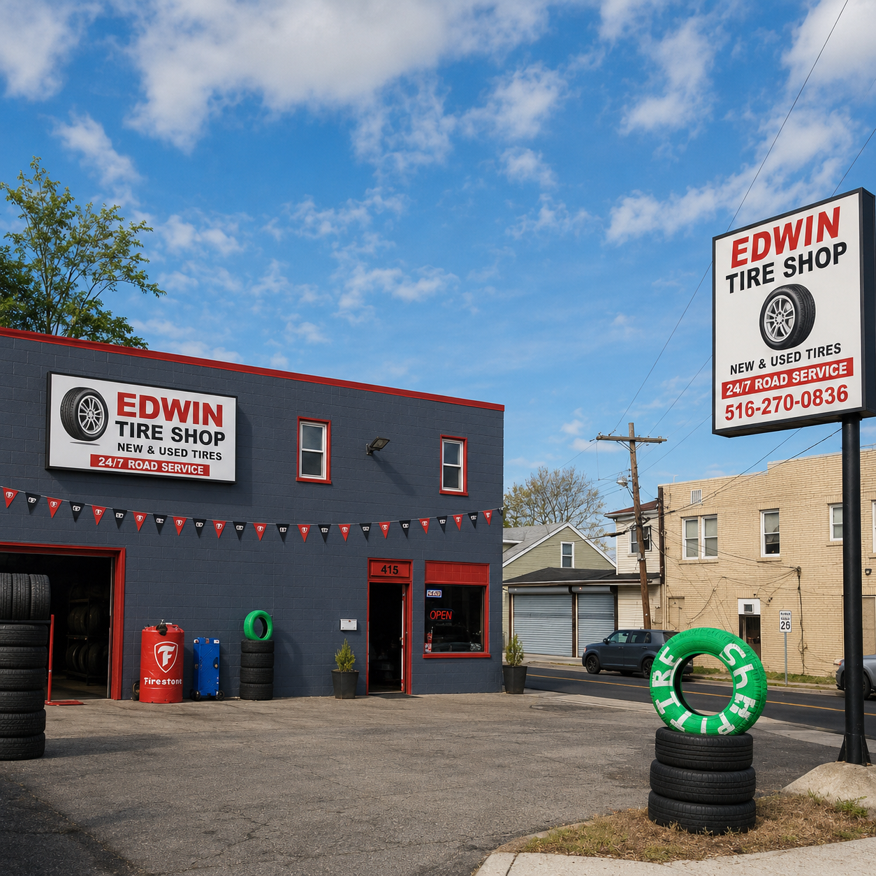 Edwin Tire Shop New & Used Tires and 24/7 Road Service Assistance