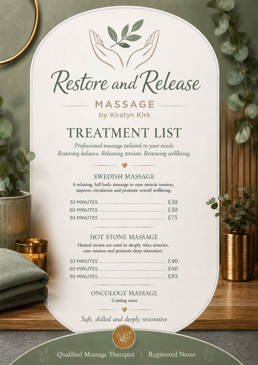 Restore and Release Massage