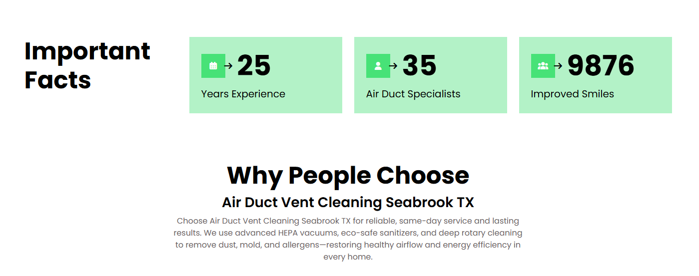 Air Duct Vent Cleaning Seabrook TX